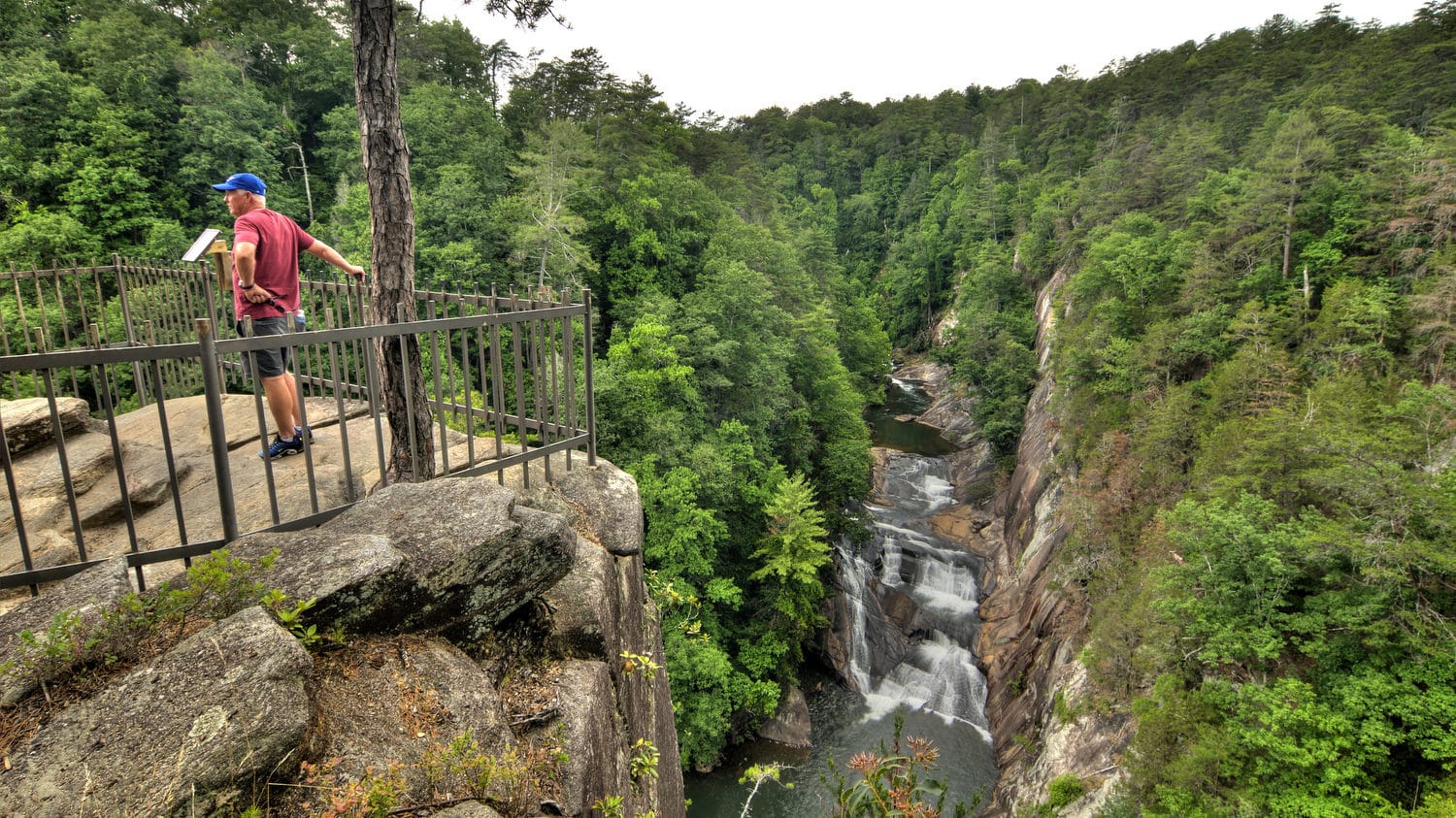 View from the North Rim Overlook into the gorge at Tallulah Gorge State Park in Tallulah Falls, GA on Monday, June 12, 2017. Copyright 2017 Jason Barnette
