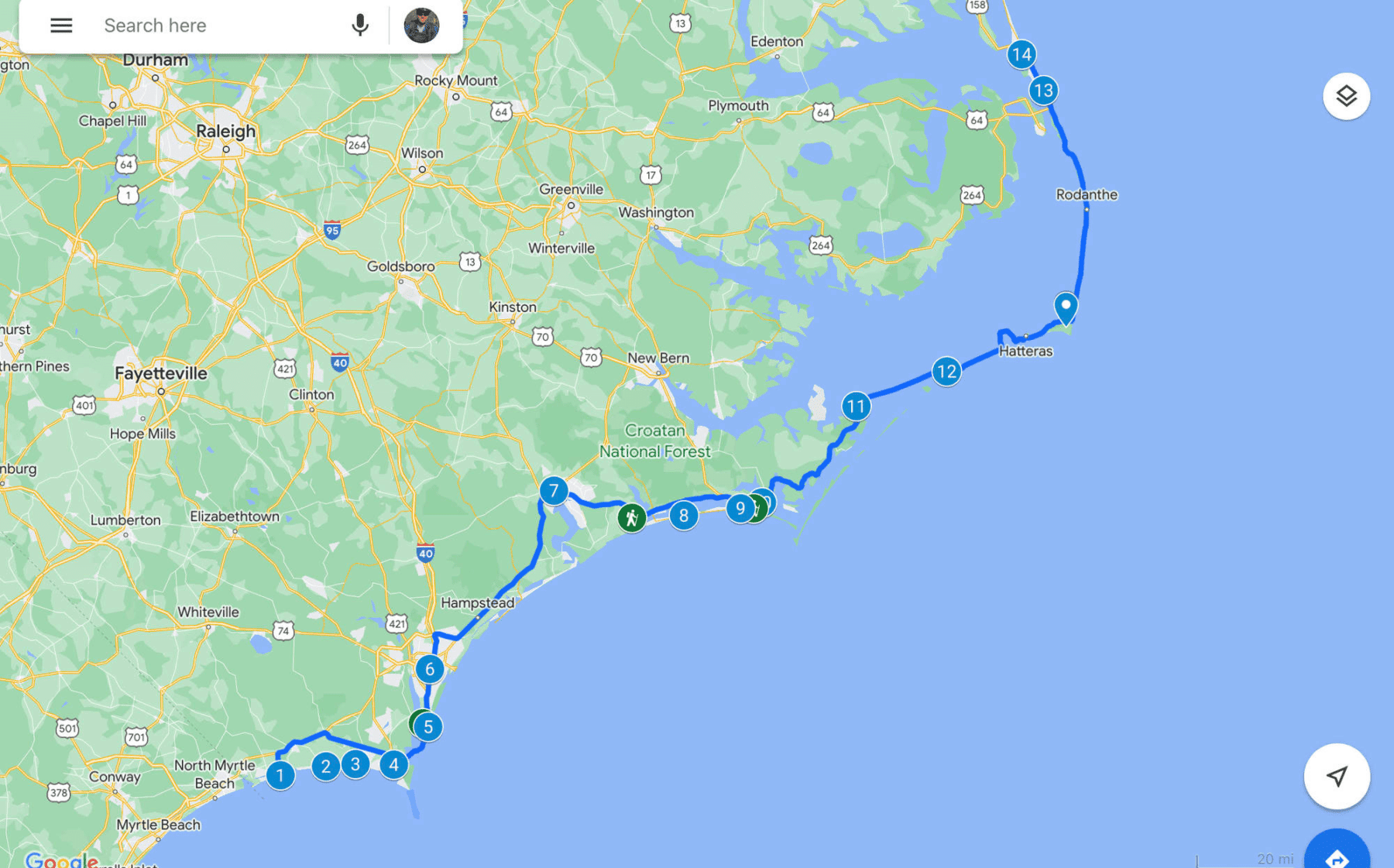 google map road trip